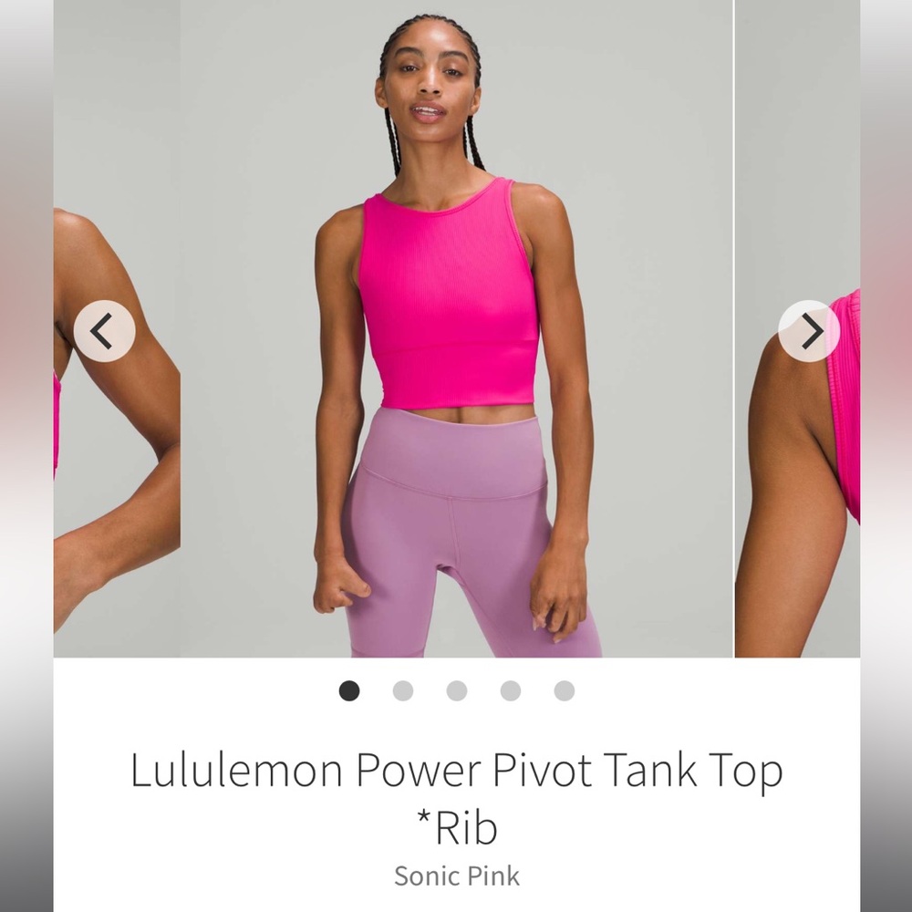 Lululemon Power Pivot Tank *Sonic Pink